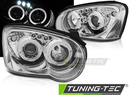 Tuning-Tec LED Angel Eyes Scheinwerfer für Subaru Impreza 2 (GD) 03-05 chrom