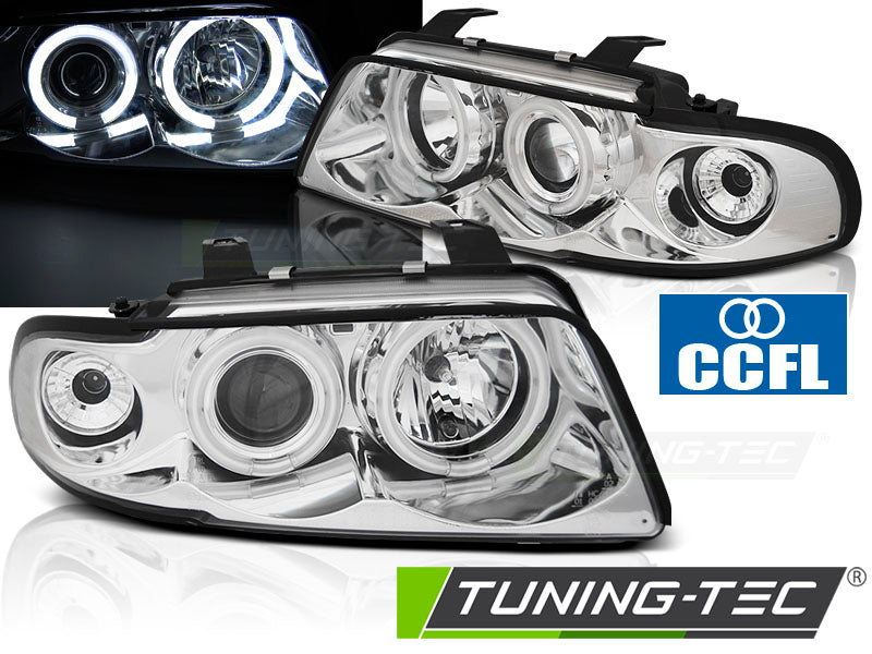Tuning-Tec LED Angel Eyes Scheinwerfer für Audi A4 B5 94-98 chrom CCFL