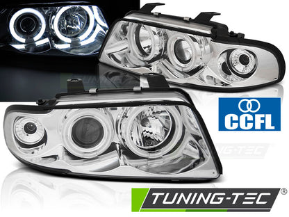 Tuning-Tec LED Angel Eyes Scheinwerfer für Audi A4 B5 94-98 chrom CCFL