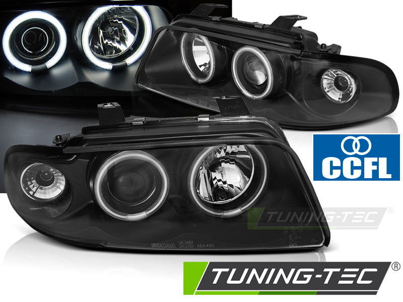 Tuning-Tec LED Angel Eyes Scheinwerfer für Audi A4 B5 94-98 schwarz CCFL