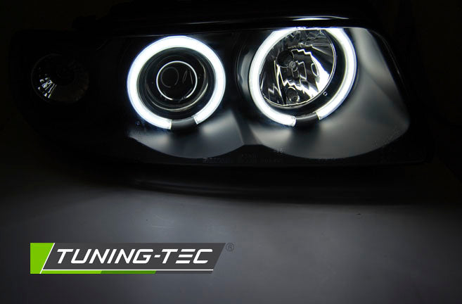 Tuning-Tec LED Angel Eyes Scheinwerfer für Audi A4 B5 94-98 schwarz CCFL