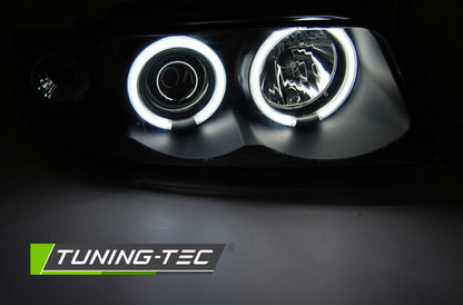Tuning-Tec LED Angel Eyes Scheinwerfer für Audi A4 B5 94-98 schwarz CCFL