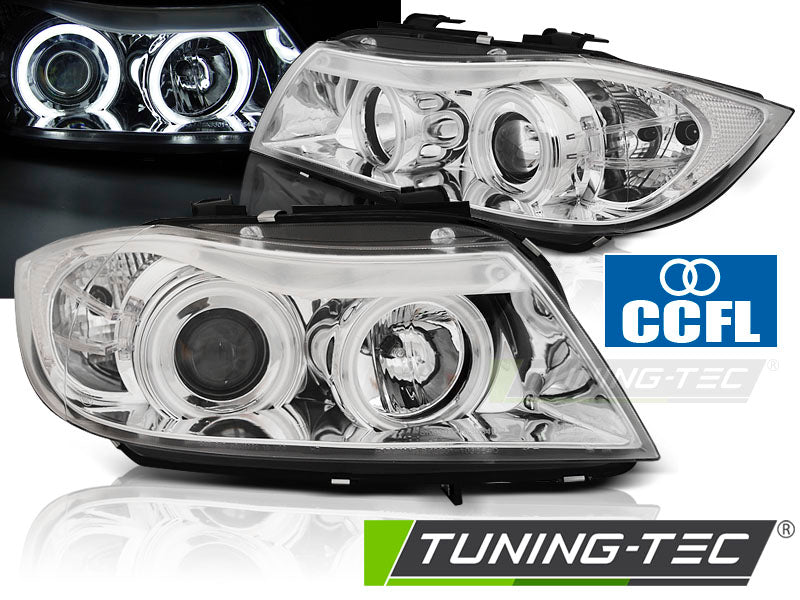 Tuning-Tec CCFL Angel Eyes Scheinwerfer für BMW 3er E90/E91 05-08 chrom