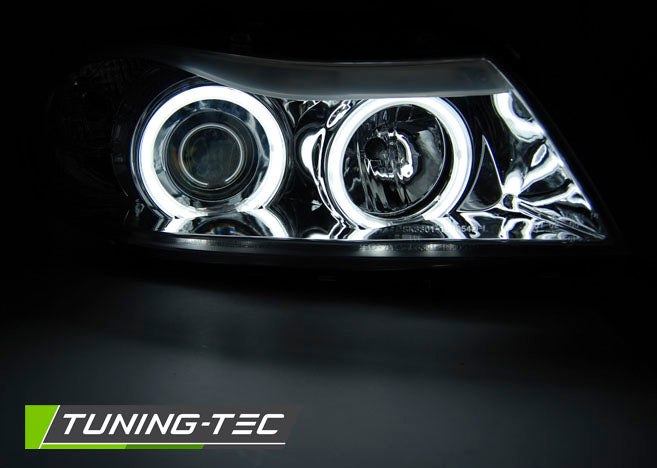 Tuning-Tec CCFL Angel Eyes Scheinwerfer für BMW 3er E90/E91 05-08 chrom