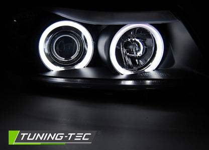 Tuning-Tec CCFL Angel Eyes Scheinwerfer für BMW 3er E90/E91 05-08 schwarz
