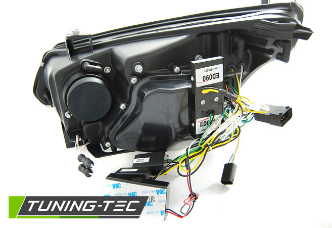 Tuning-Tec LED Angel Eyes Scheinwerfer für BMW 5er E60/E61 03-07 schwarz mit LED Blinker