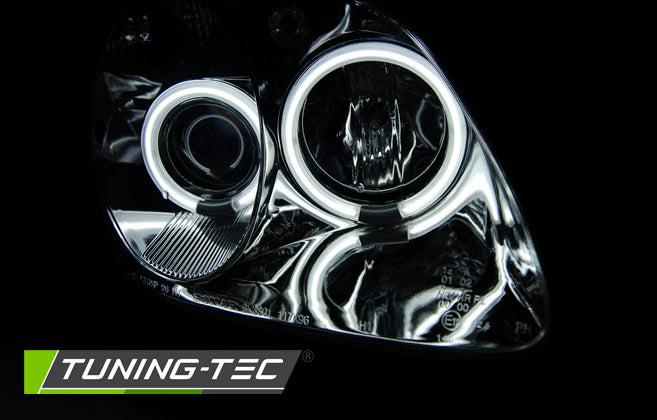 Tuning-Tec CCFL Angel Eyes Scheinwerfer für Mercedes Benz SLK R170 96-04 chrom