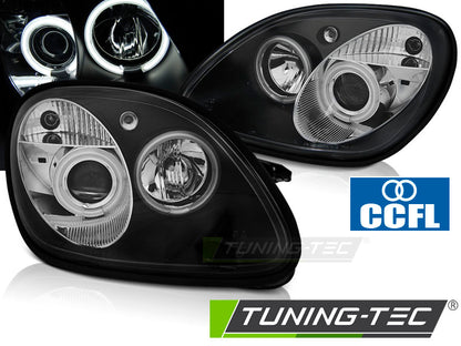 Tuning-Tec CCFL Angel Eyes Scheinwerfer für Mercedes Benz SLK R170 96-04 schwarz