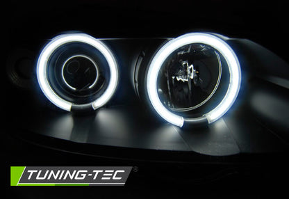 Tuning-Tec CCFL Angel Eyes Scheinwerfer für Opel Astra G 98-04 schwarz