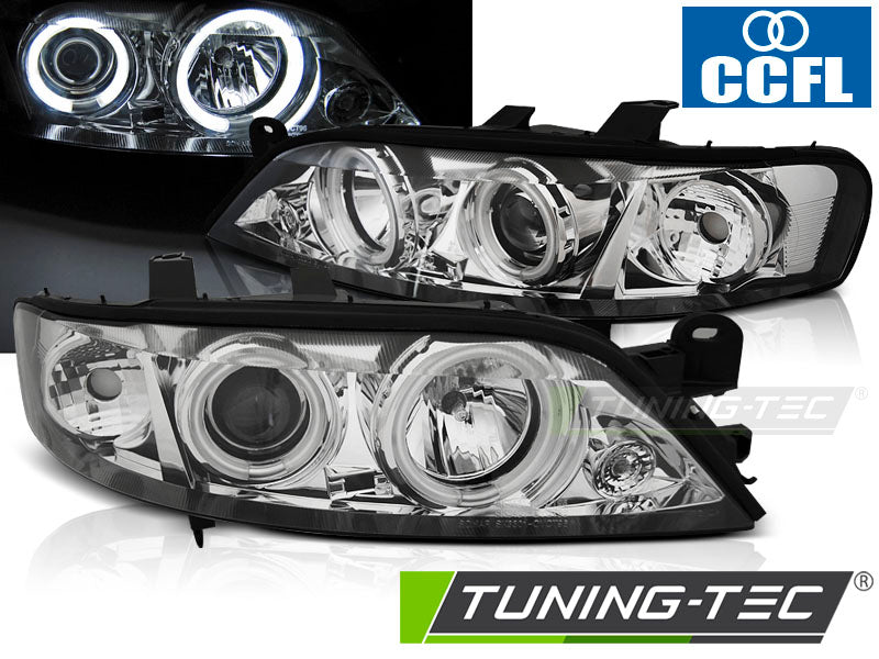 Tuning-Tec CCFL Angel Eyes Scheinwerfer für Opel Vectra B Facelift 99-02 chrom