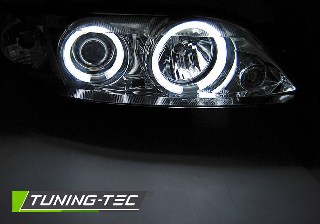 Tuning-Tec CCFL Angel Eyes Scheinwerfer für Opel Vectra B Facelift 99-02 chrom