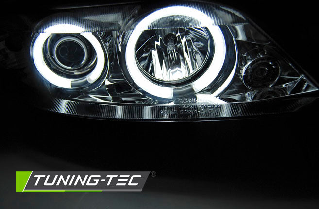Tuning-Tec CCFL Angel Eyes Scheinwerfer für Opel Vectra B Facelift 99-02 chrom