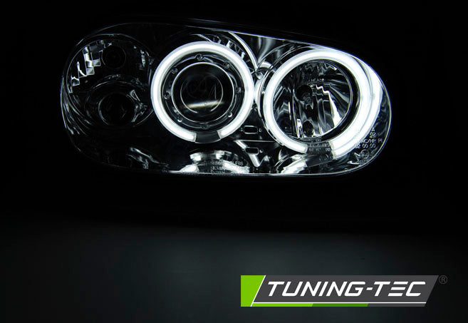 Tuning-Tec CCFL Angel Eyes Scheinwerfer für VW Golf 4 97-03 chrom