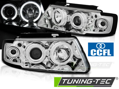 Tuning-Tec CCFL Angel Eyes Scheinwerfer für VW Passat 3B (B5) 96-00 chrom