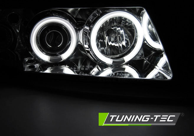 Tuning-Tec CCFL Angel Eyes Scheinwerfer für VW Passat 3B (B5) 96-00 chrom