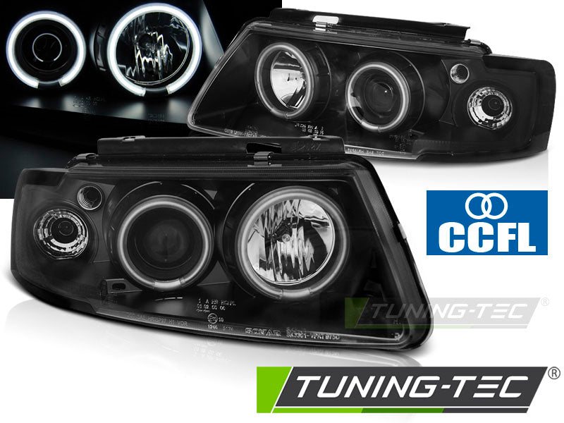 Tuning-Tec CCFL Angel Eyes Scheinwerfer für VW Passat 3B (B5) 96-00 schwarz