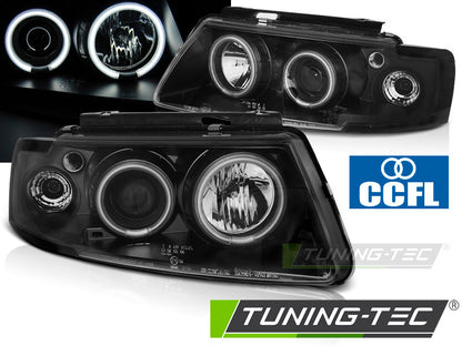 Tuning-Tec CCFL Angel Eyes Scheinwerfer für VW Passat 3B (B5) 96-00 schwarz