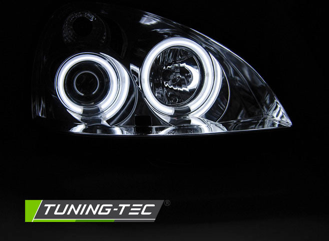 Tuning-Tec CCFL Angel Eyes Scheinwerfer für Renault Clio 2 01-05 chrom