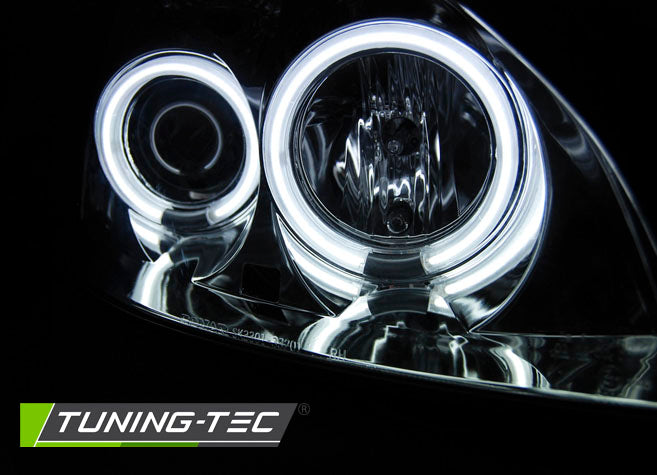 Tuning-Tec CCFL Angel Eyes Scheinwerfer für Renault Clio 2 01-05 chrom