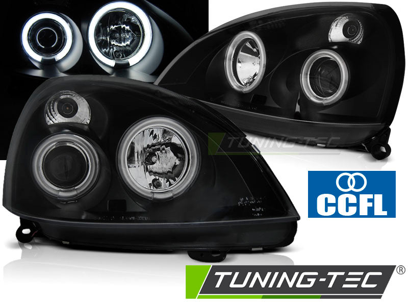 Tuning-Tec CCFL Angel Eyes Scheinwerfer für Renault Clio 2 01-05 schwarz