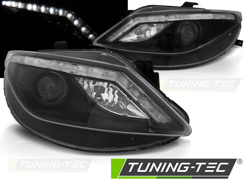 Tuning-Tec LED Tagfahrlicht Scheinwerfer für Seat Ibiza 6J 08-12 schwarz