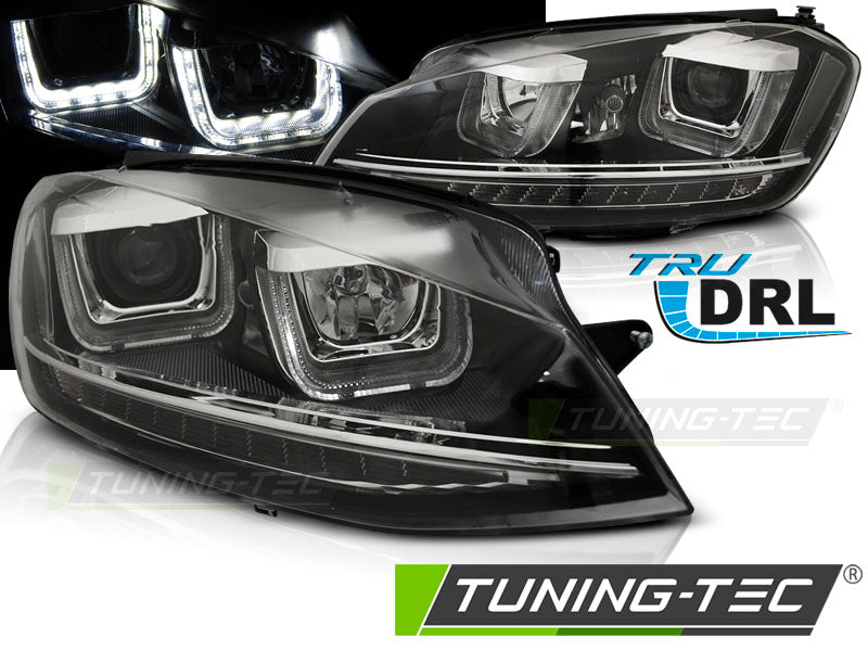 Tuning-Tec LED Tagfahrlicht Scheinwerfer für VW Golf 7 12-17 chrom / chrom mit dynamischem LED Blinker