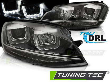 Tuning-Tec LED Tagfahrlicht Scheinwerfer für VW Golf 7 12-17 chrom / chrom mit dynamischem LED Blinker