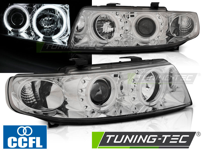 Tuning-Tec CCFL Angel Eyes Scheinwerfer für Seat Leon 1M / Toledo 99-04 chrom