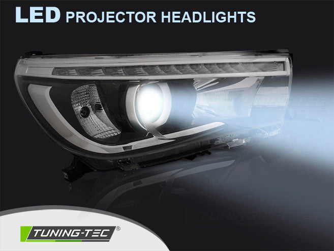 Tuning-Tec LED Tagfahrlicht Scheinwerfer für Toyota Hilux 16-22 schwarz