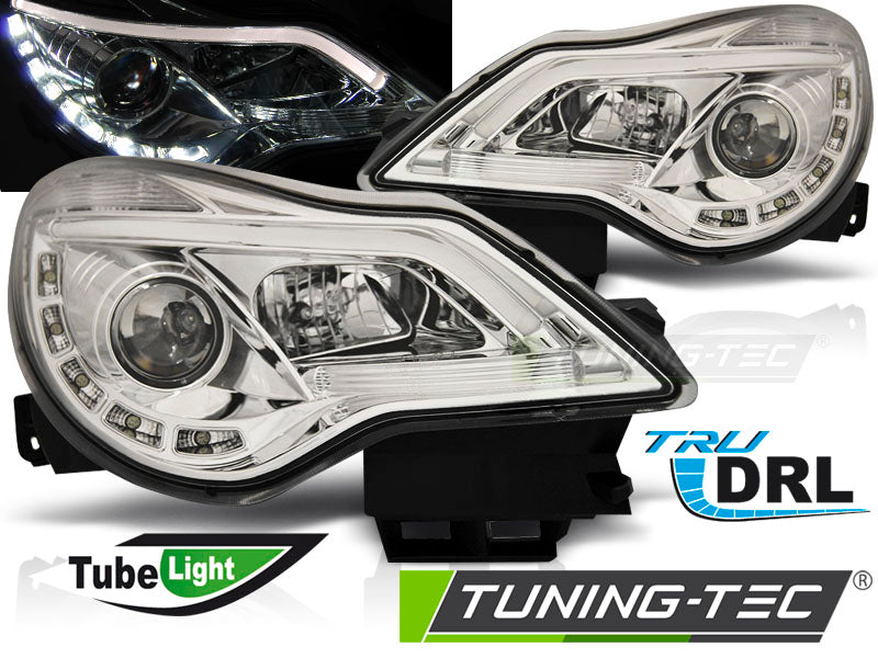 Tuning-Tec LED Tagfahrlicht Scheinwerfer für Opel Corsa D 11-14 chrom