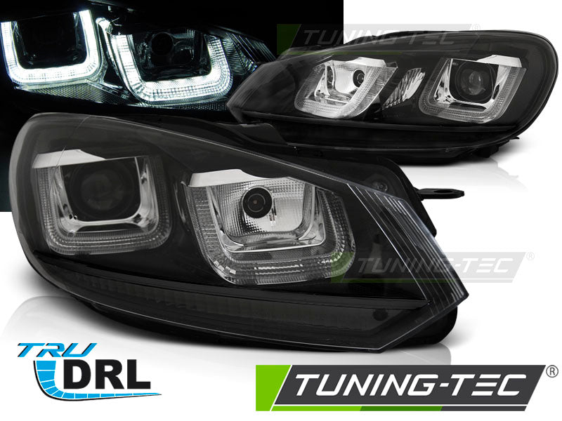 Tuning-Tec LED Tagfahrlicht Scheinwerfer für VW Golf 6 08-12 schwarz