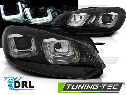Tuning-Tec LED Tagfahrlicht Scheinwerfer für VW Golf 6 08-12 schwarz