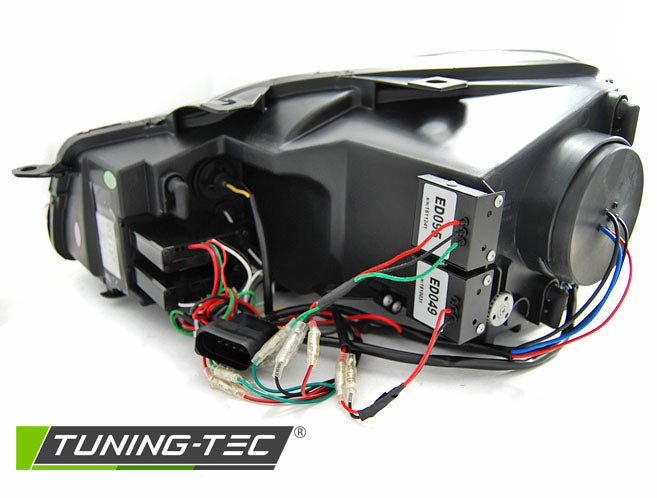 Tuning-Tec LED Tagfahrlicht Scheinwerfer für VW Golf 6 08-12 schwarz / rot im Golf 7 "GTI"  Design