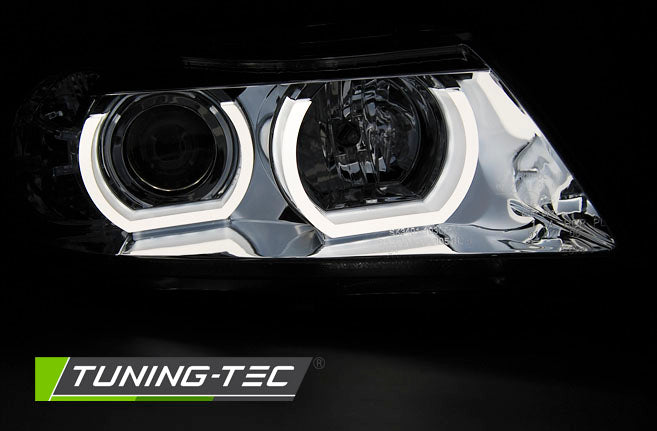 Tuning-Tec Xenon LED Angel Eyes Scheinwerfer für BMW 3er E90/E91 05-08 chrom