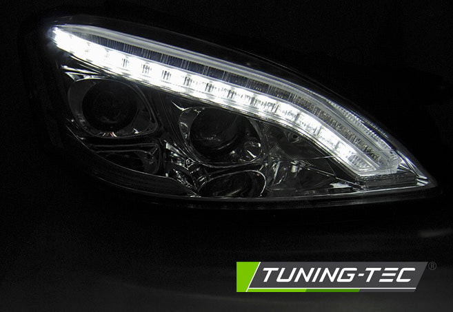 Tuning-Tec Xenon LED Tagfahrlicht Scheinwerfer für Mercedes Benz S-Klasse W221 05-09 chrom