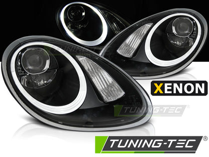 Tuning-Tec Xenon LED Tagfahrlicht Scheinwerfer für Porsche Boxster 987 / Cayman 987c 05-08 schwarz