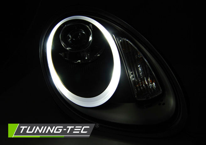 Tuning-Tec Xenon LED Tagfahrlicht Scheinwerfer für Porsche Boxster 987 / Cayman 987c 05-08 schwarz