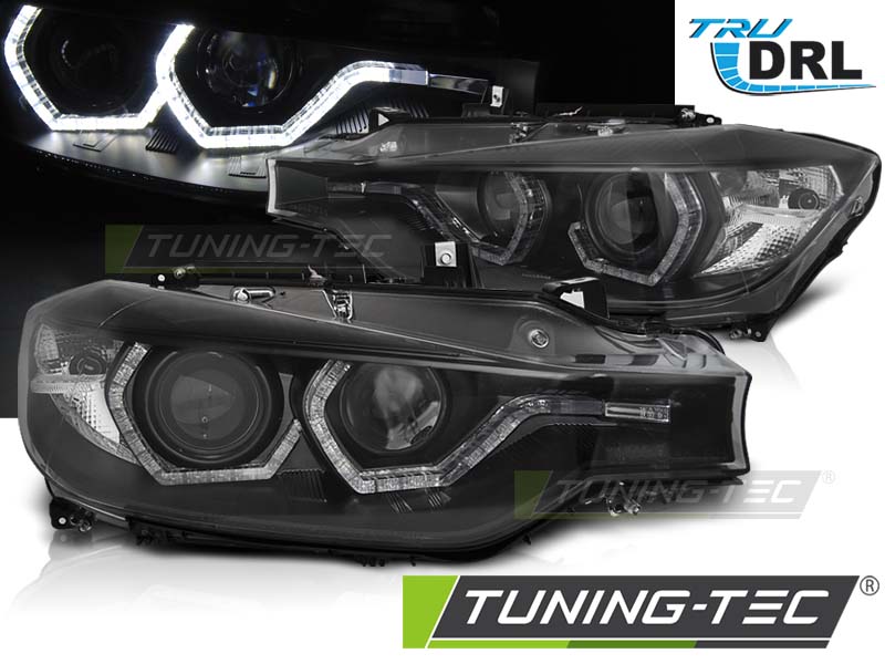 Tuning-Tec LED Tagfahrlicht Angel Eyes Scheinwerfer für BMW 3er F30/F31 11-15 schwarz