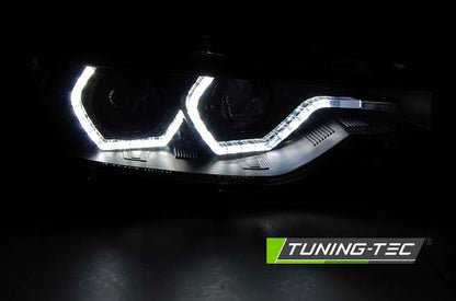 Tuning-Tec LED Tagfahrlicht Angel Eyes Scheinwerfer für BMW 3er F30/F31 11-15 schwarz