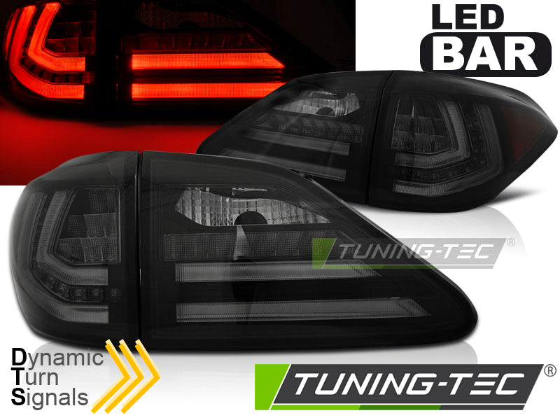 Tuning-Tec LED Lightbar Rückleuchten für Lexus RX III 350 09-12 schwarz/rauch mit dyn. Blinker