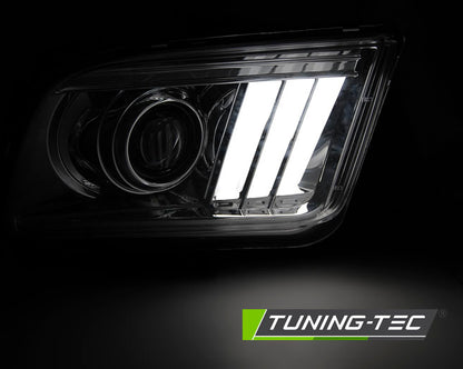 Tuning-Tec LED Tagfahrlicht Scheinwerfer für Ford Mustang IV 04-09 chrom