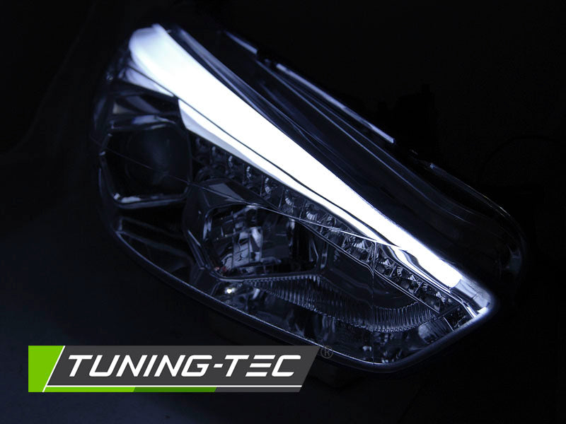 Tuning-Tec LED Tagfahrlicht Scheinwerfer für Ford Focus MK3 Facelift 14-18 chrom mit dynamischem LED Blinker
