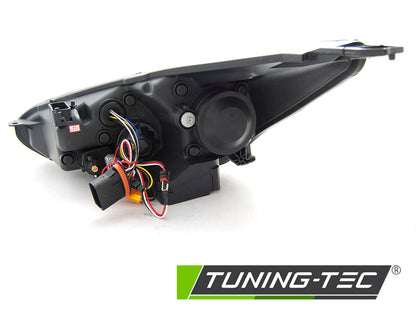 Tuning-Tec LED Tagfahrlicht Scheinwerfer für Ford Focus MK3 Facelift 14-18 chrom mit dynamischem LED Blinker