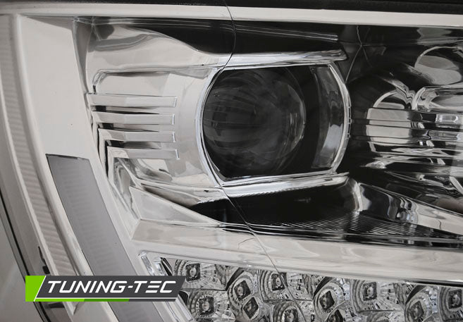 Tuning-Tec LED Tagfahrlicht Scheinwerfer für VW T6 15-19 chrom mit LED Blinker