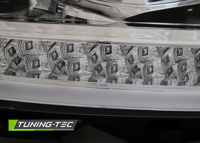 Tuning-Tec LED Tagfahrlicht Scheinwerfer für VW T6 15-19 chrom mit LED Blinker