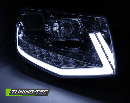 Tuning-Tec LED Tagfahrlicht Scheinwerfer für VW T6 15-19 chrom mit LED Blinker