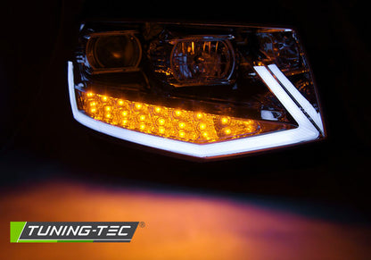 Tuning-Tec LED Tagfahrlicht Scheinwerfer für VW T6 15-19 chrom mit LED Blinker