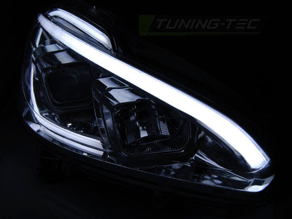 Tuning-Tec LED Tagfahrlicht Scheinwerfer für Peugeot 208 12-15 chrom mit LED Blinker