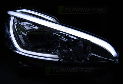 Tuning-Tec LED Tagfahrlicht Scheinwerfer für Peugeot 208 12-15 chrom mit LED Blinker