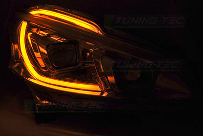 Tuning-Tec LED Tagfahrlicht Scheinwerfer für Peugeot 208 12-15 chrom mit LED Blinker
